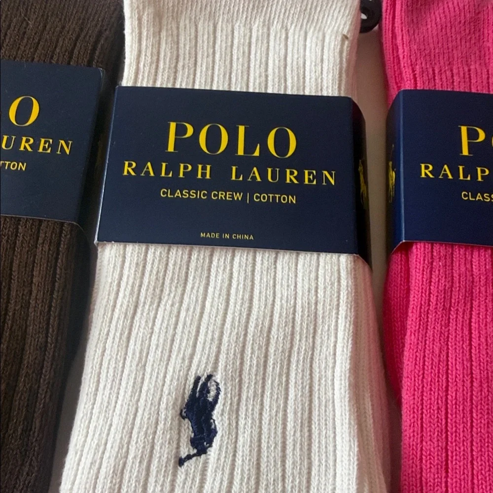 Polo Ralph Lauren Classic Cotton Crew Socks 4 Pairs Large